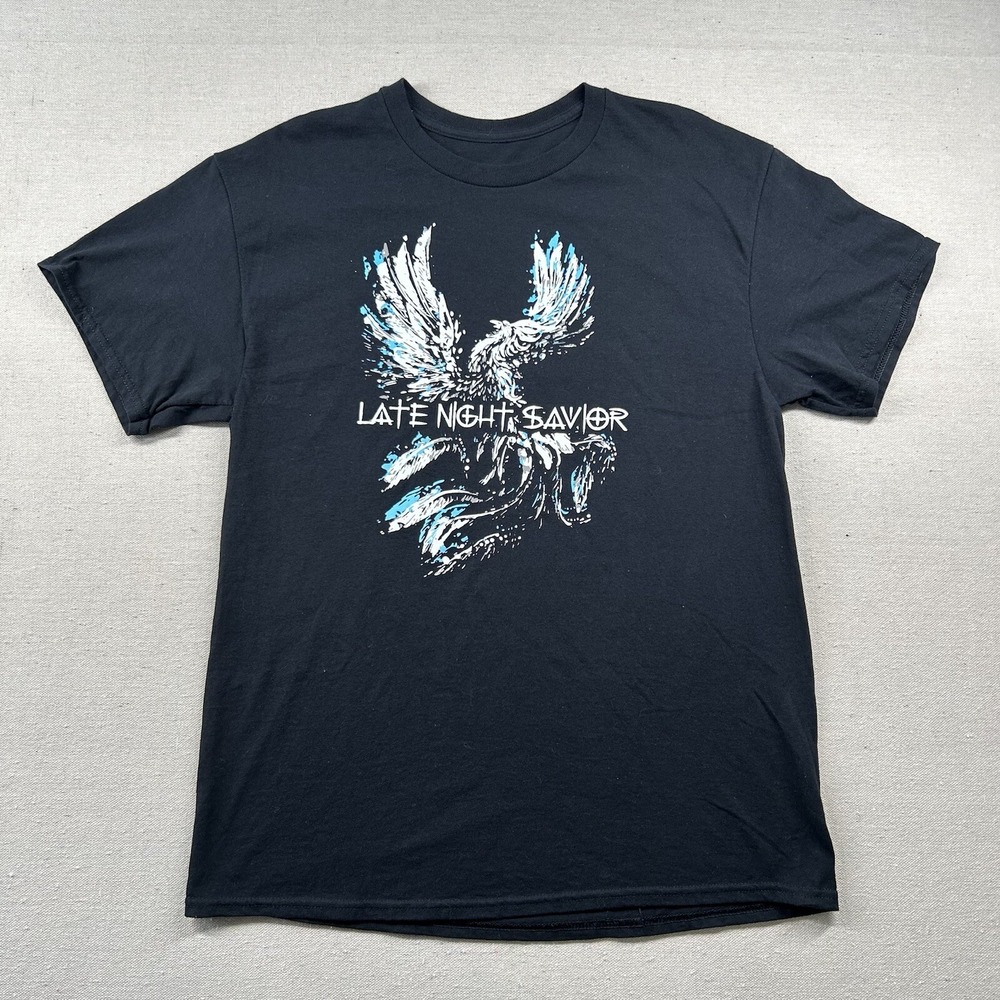 Late Night Savior Shirt Mens Medium Band Tour 2022 Dates Rock Shop Angel Pheonix